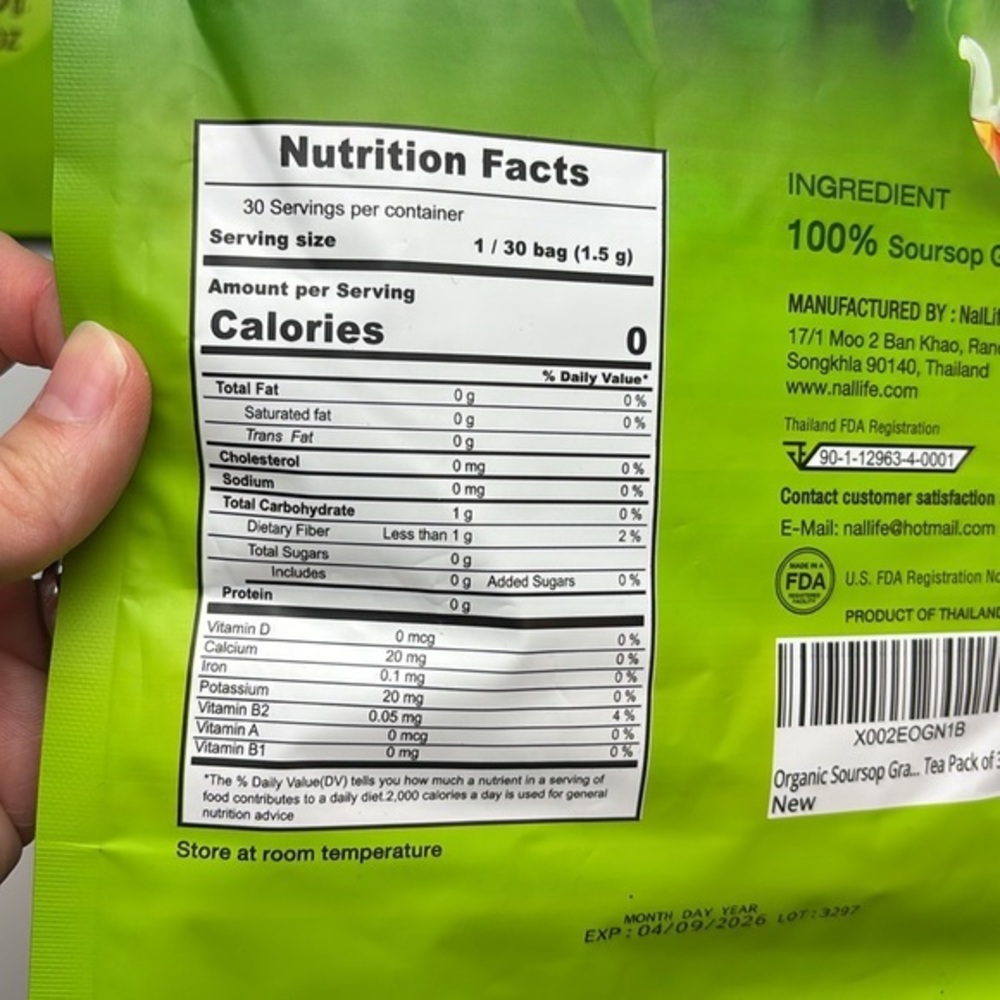 5x Organic Soursop Graviola Leaves Tea Pack of 30 Bags / NalLife - Picture 6 of 6
